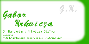 gabor mrkvicza business card